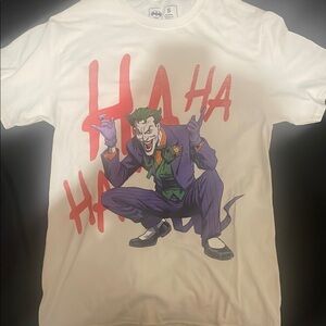 White Graphic T-Shirt with Joker Design
